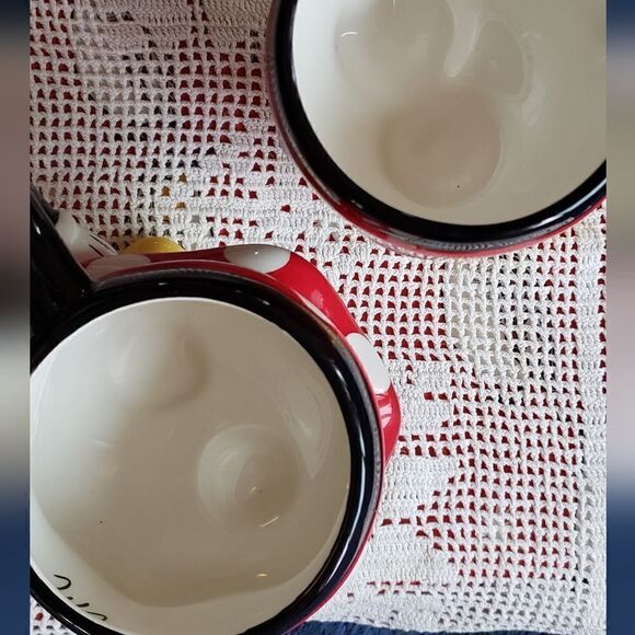 DISNEY PARKS Mickey & Minnie His Hers Ceramic Coffee Mug Cup Soup Bowl Duo Set - Picture 2 of 8